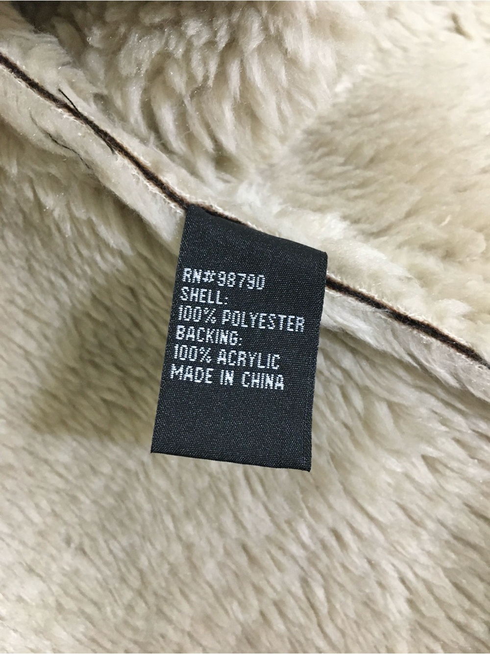 Faux Shearling Toggle Vest in Dark Brown and Cream - Picture 5 of 7